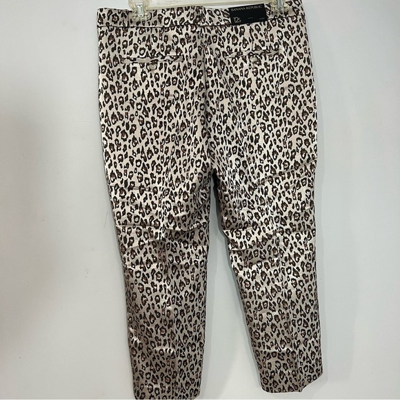 NWT Banana Republic Leopard Print Pants Animal Print Career Slacks Metallic Bold - Picture 3 of 11